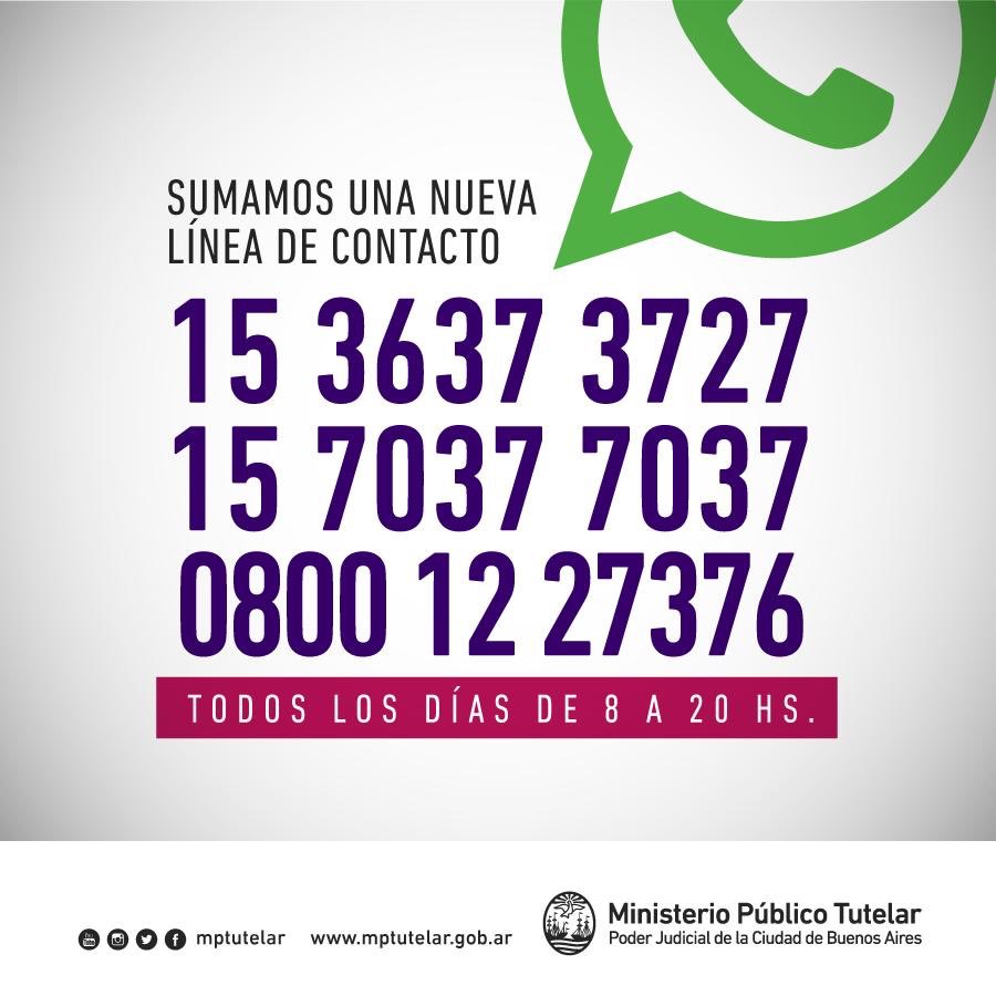 Volante con información de contacto del Ministerio Publico Tutelar