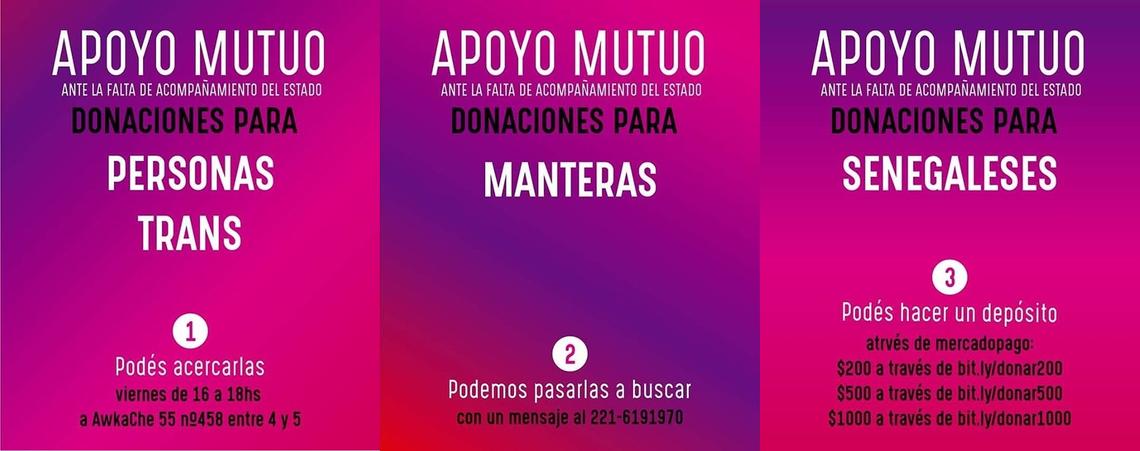 Volante con información sobre la campaña de apoyo mutuo en AwkaChe La Plata